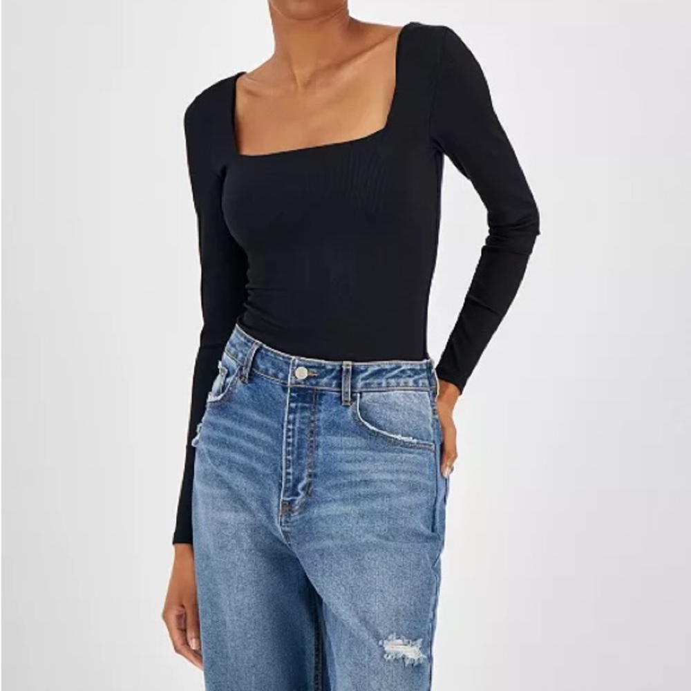 Black ribbed body suit. New. Never worn.